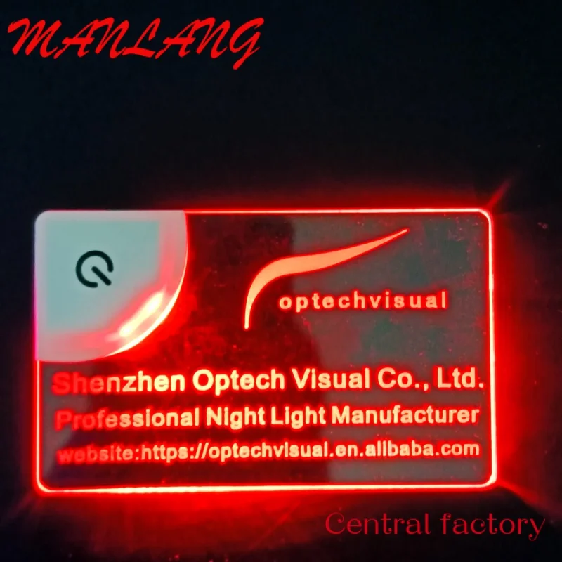 Custom  Luminous Name Card Custom Print LOGO Acrylic LED Business Cards Personalized Laser Engrave Unique Glow Business Card