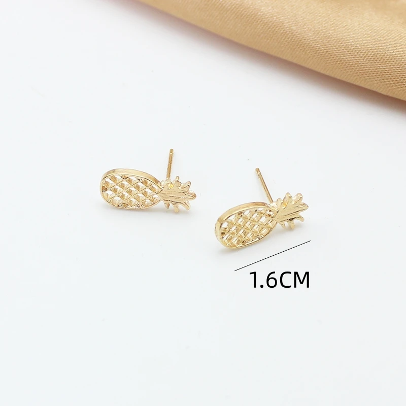 جديد الذهب اللون الجوف الأناناس الفاكهة قرط الاذن المرصع للنساء مزاجه بسيط الهندسة مجوهرات Brincos هدية الكريسماس