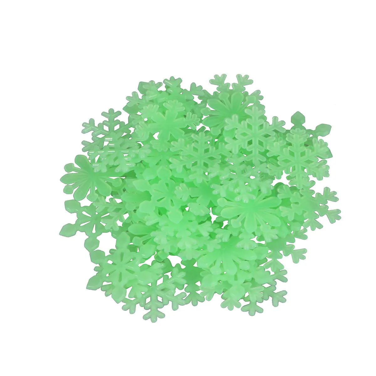 50Pcs 3D Glow in The Dark Snowflake Wall Stickers Fluorescent Holiday Decor for Christmas Thanksgiving Halloween Home Bedroom