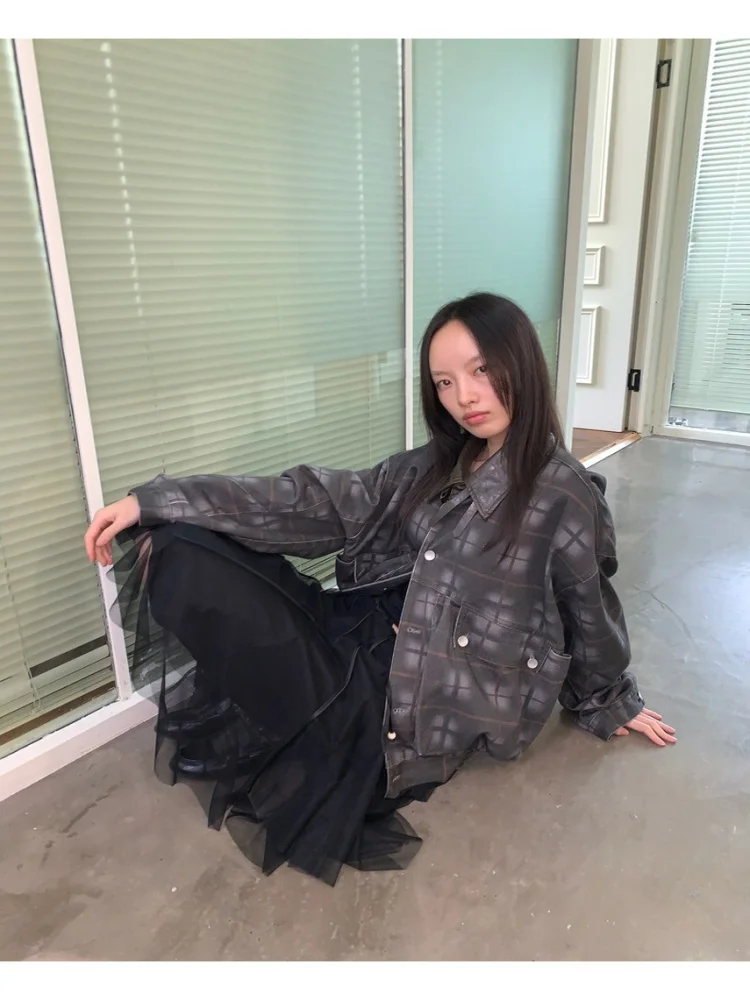 High Waist Dstring Elastic Waist Me f Skirt A-Line  Skirt Dongdaemun Sle Commute Loose Fit  Color