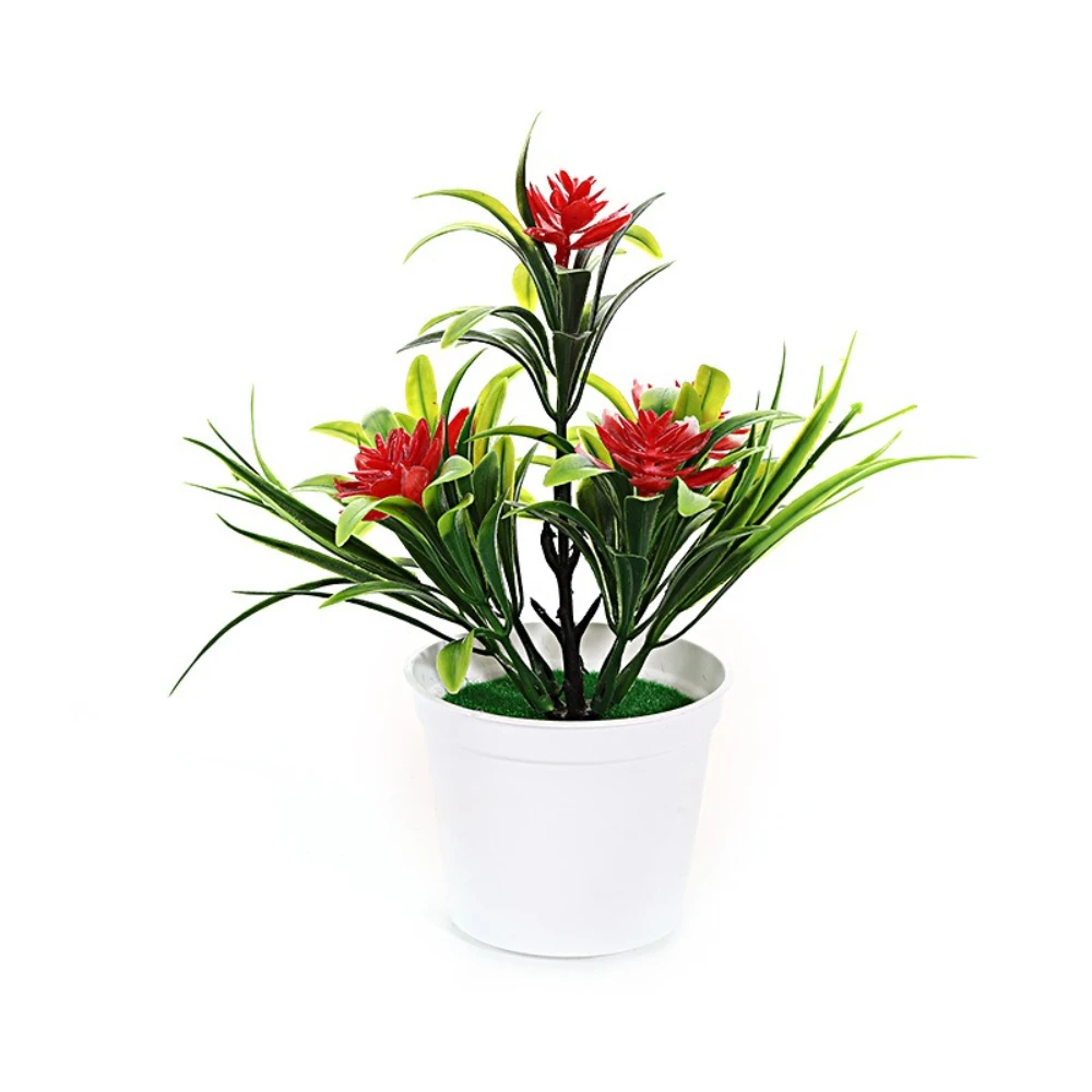 

Artificial Flower Potted Plants Fake Plant Flowers Potted Bonsai for Garden Yard Living Room Table Ornament Home Decoration