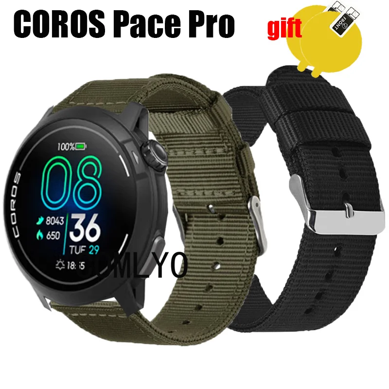 

3в1 для COROS Pace Pro ремешок-браслет нейлоновый Canva женский и мужской ремень Защитная пленка для экрана