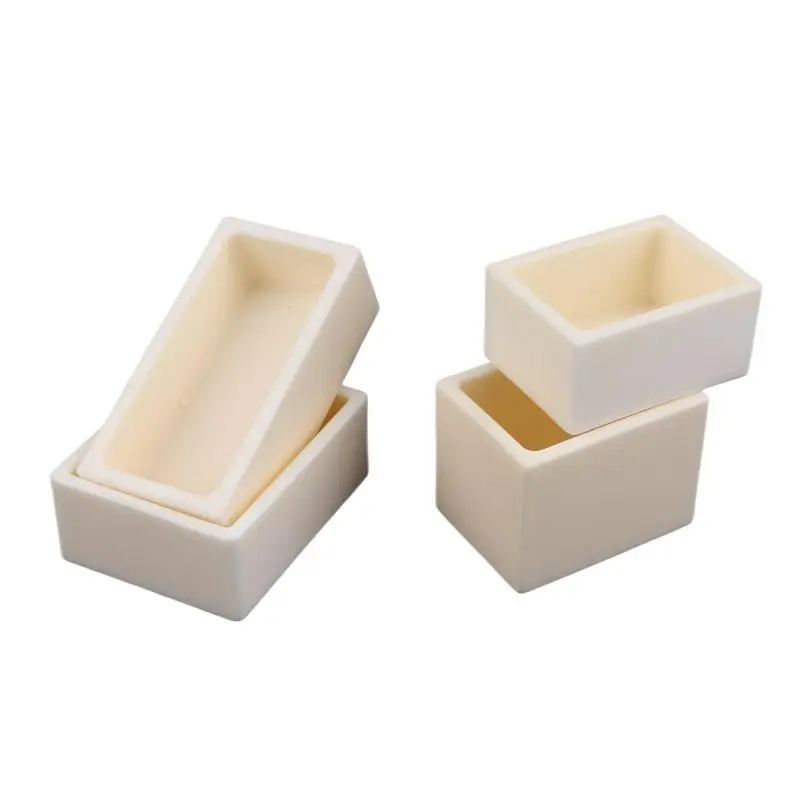 High Purity High Temperature Resistant Multiple Sizes Ceramic Crucible 99% Alumina Square Crucible For Laboratory