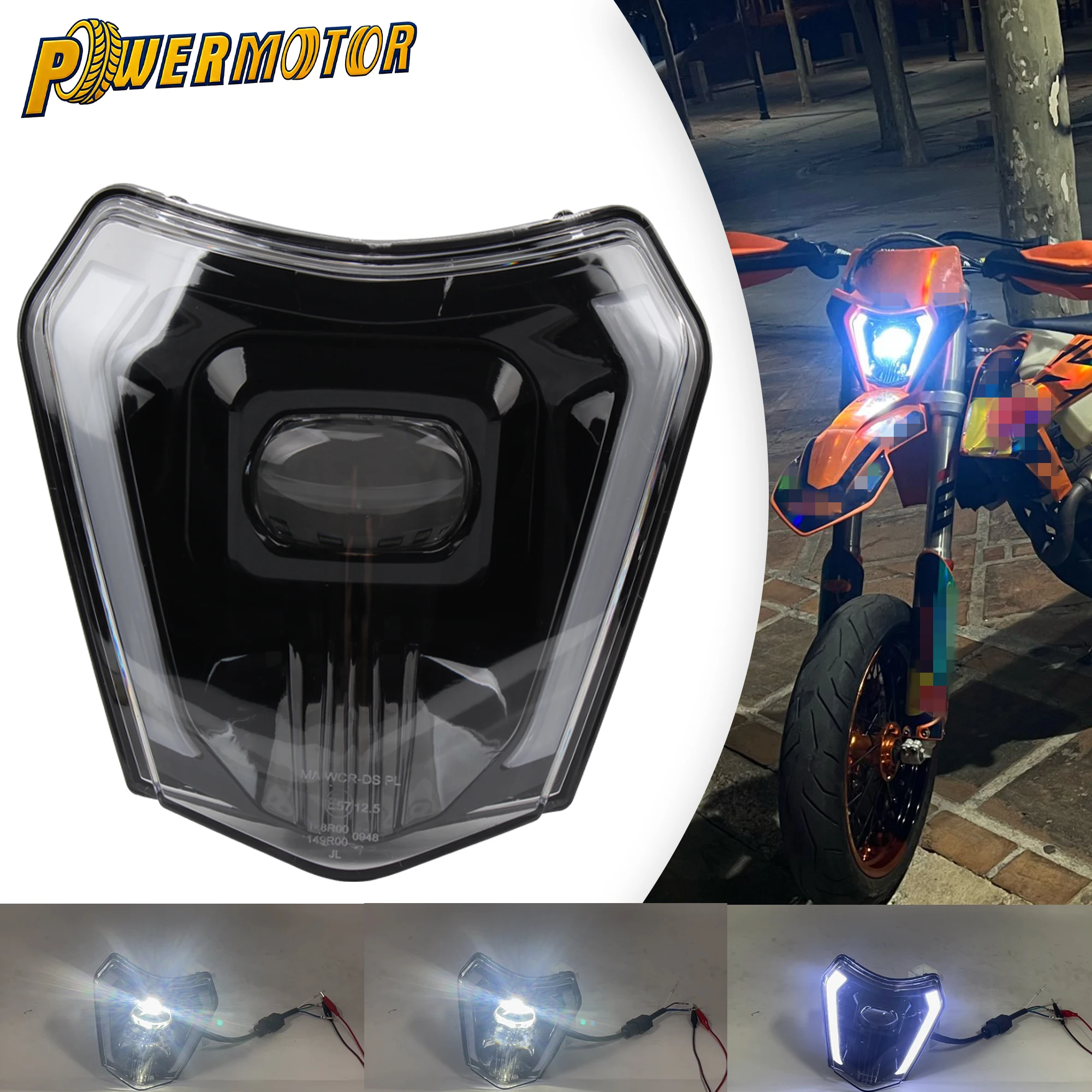 

Motorcycle Headlamp Assembly LED Wick Fairing For KTM XCW EXC EXCF 250 300 350 450 500 2014-2023 Dirt Bike Headlight Modified