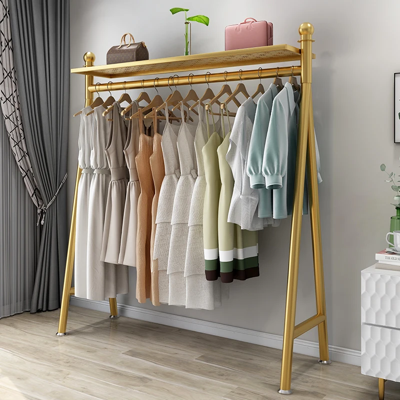 

Clothes Hanger Floor Folding Household Simple Horizontal Bar Type Clothes and Hats Hanger Bedroom Balcony Hanging Clothes