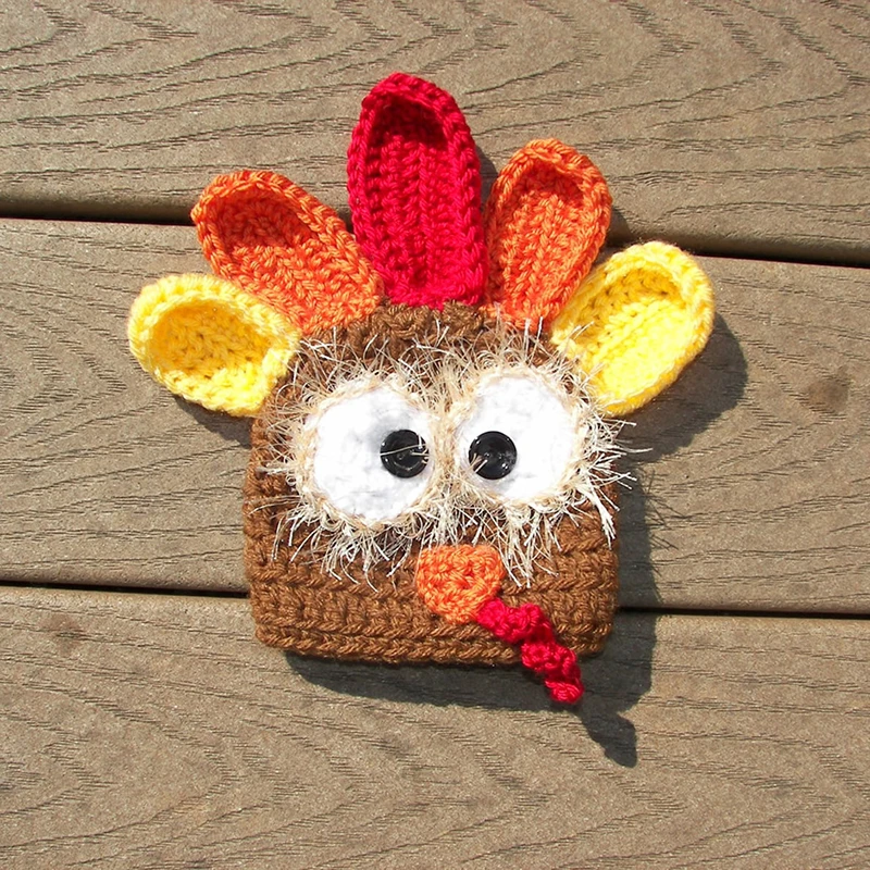 Thanksgiving Turkey Headband for Adults and Kids Festive Knit Hat for Holiday Party Cosplay Costume Fun Props Accessory