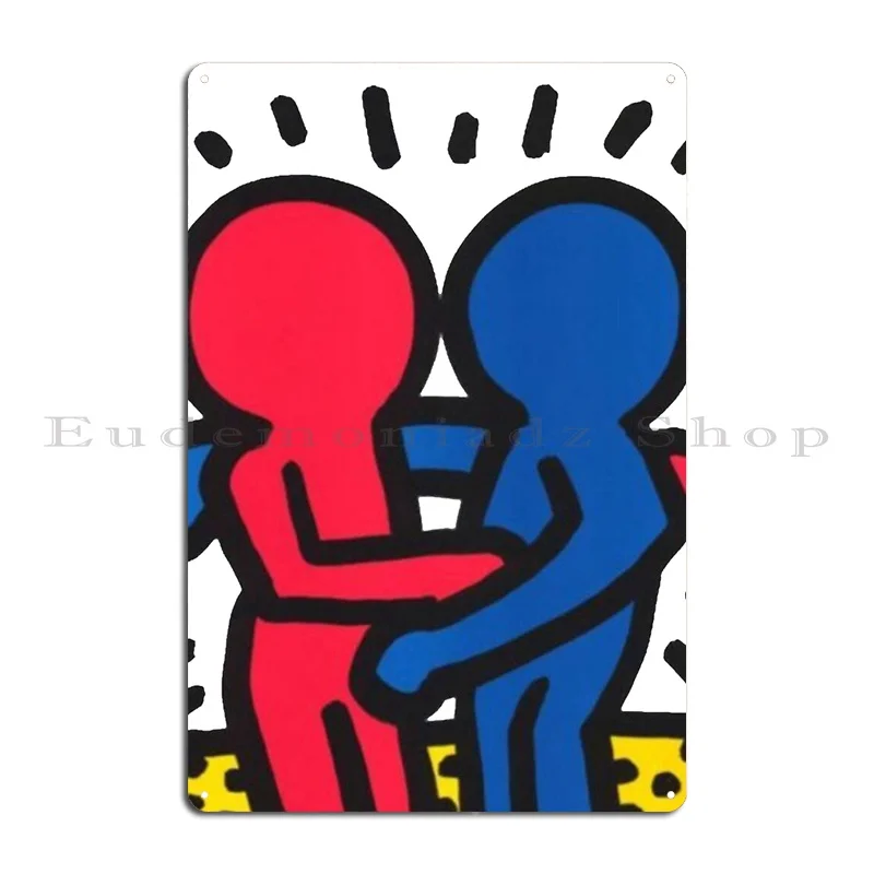 haring pop art Metal Plaque Wall Decor Pub Wall Plaque personalized Club Tin Sign Poster