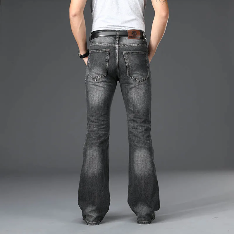 Blue Black Trousers For Male Bootcut Jeans Denim Flared Jeans Men Boot Cut Denim Pants Comfortable Slim Vintage Black Jeans