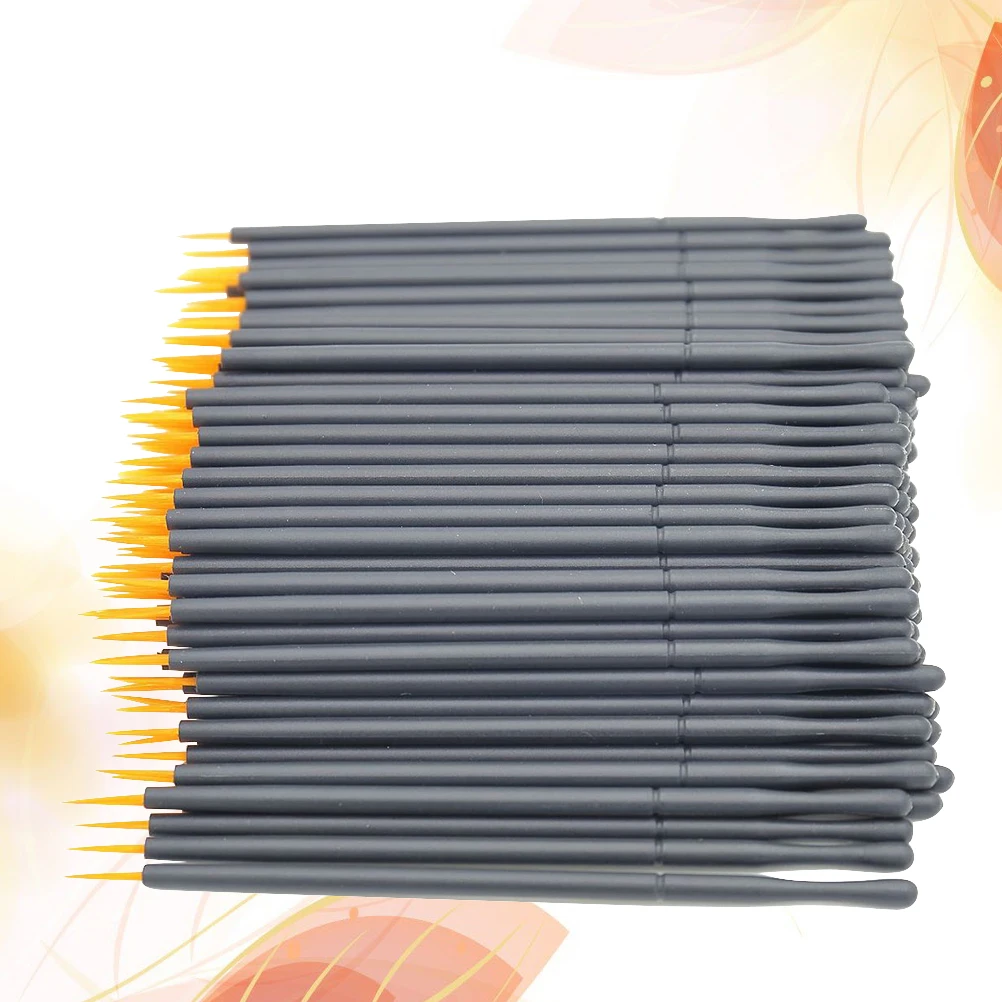 100 個使い捨てアイライナーブラシ薄い先端ワンドアプリケーター液体メイクアップツールアイリップライン溶剤まつげ