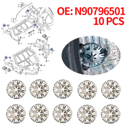 エンジン絶縁カバークリップ、ヒートシールドクリップ、ナット、自動ファスナー、vw、audi、ford、10 pcsに適合