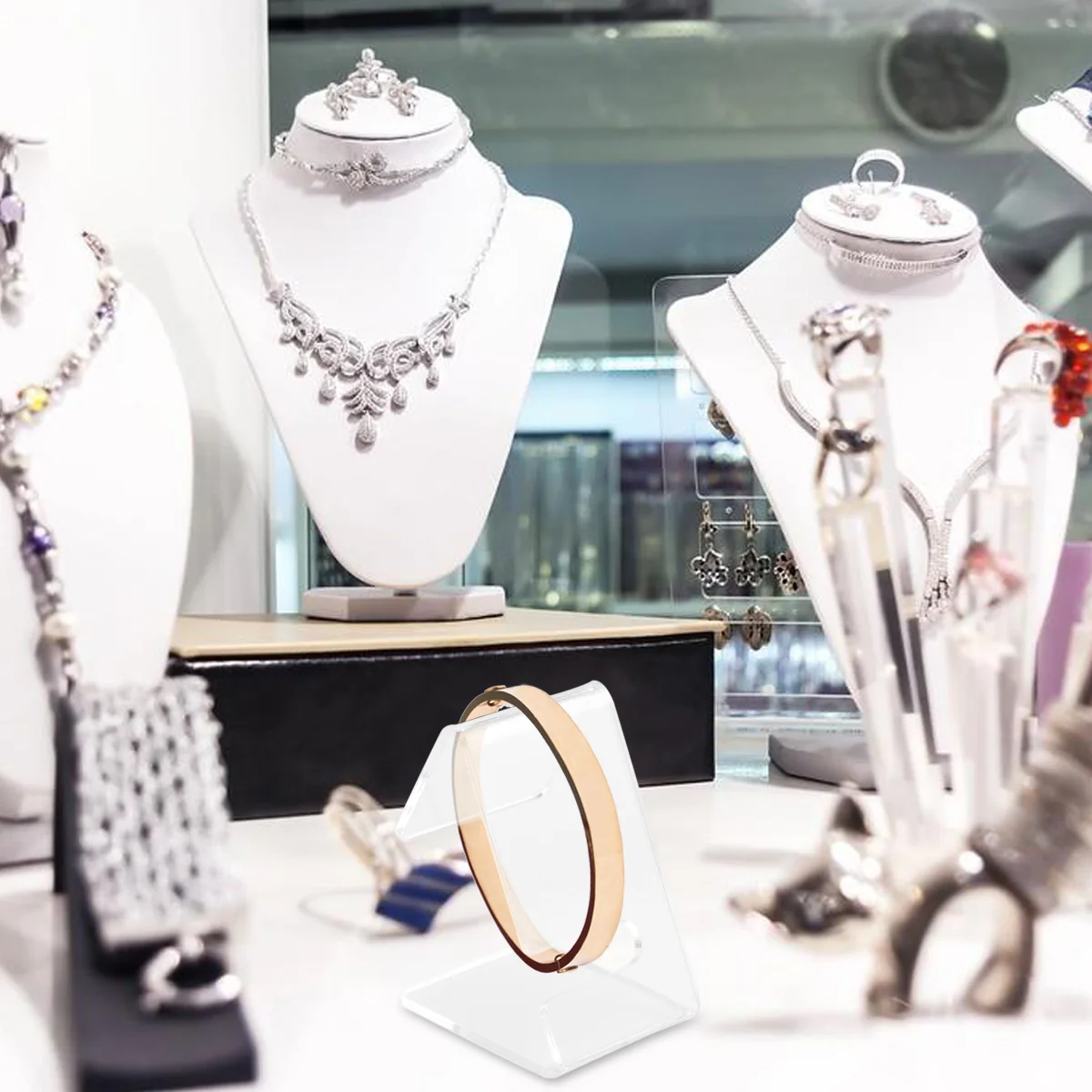 

4 шт. акриловый держатель для часов, прозрачная подставка для дисплея, прочный органайзер для часов, браслетов, противоскользящая стойка для часов