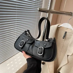 Mode Leder Schulter Achsel Tasche für Frauen neigen weibliche einfache kleine Tasche Design Achsel Handtaschen und Geldbörsen