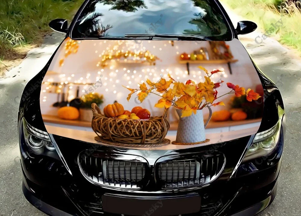 

Fall Autumn Pumpkin Car decals engine hood modification stickers racing car packaging painting decals pain cars stickers