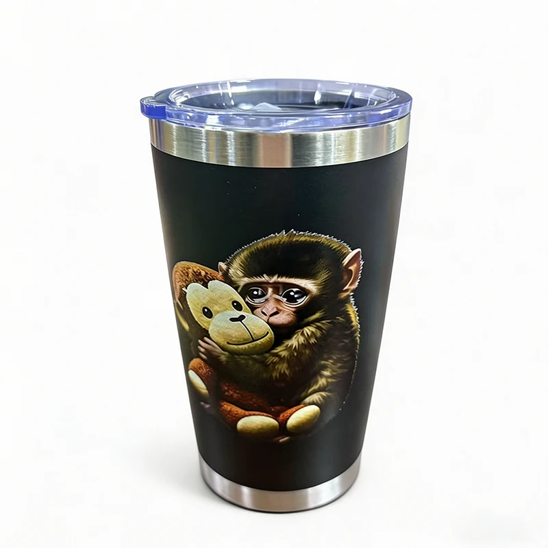 Wholesale Cute And Stylish Monkey Boxing Plush Toy Stainless Steel Thermos Cup