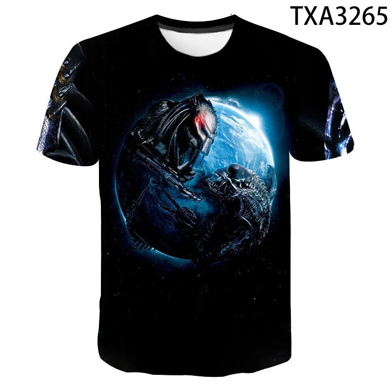 2023 New Alien Summer T-shirt Men Women Children 3D Printed T shirts Fashion Tops Boy Girl Kids Summer Short Sleeve Cool Tees