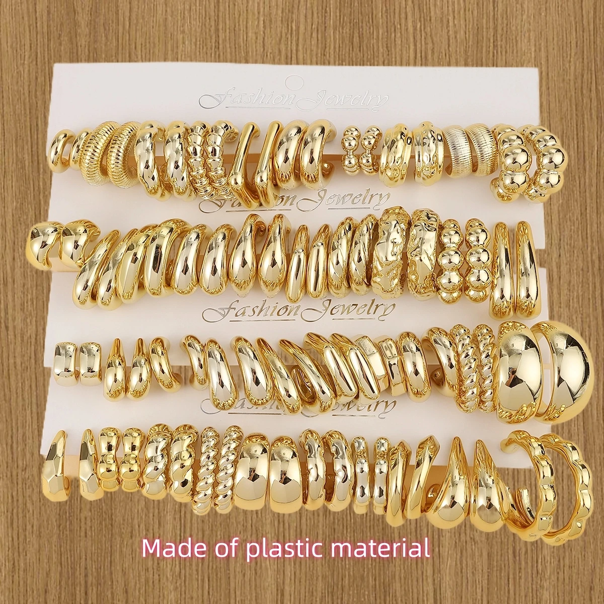 10/40Pairs The Latest Fashion in Europe and America,Plastic Material With Golden-Plating,Ladies' Best-selling Earrings