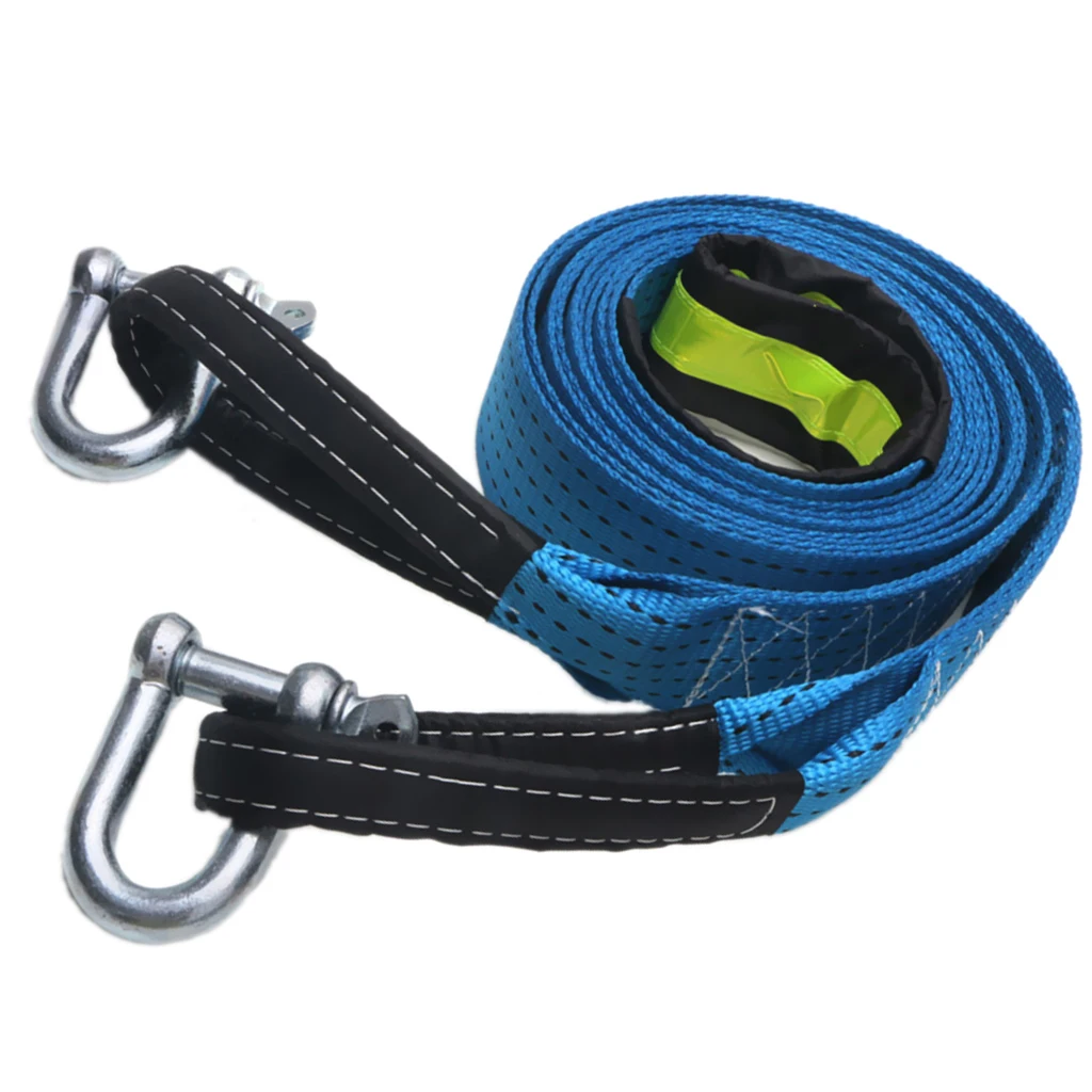 Car Tow Strap 1.97inchx16.40feet | Heavy Duty 17,636 lbs (8Tons) Strength | luminous + Adjustable Protective Sleeves