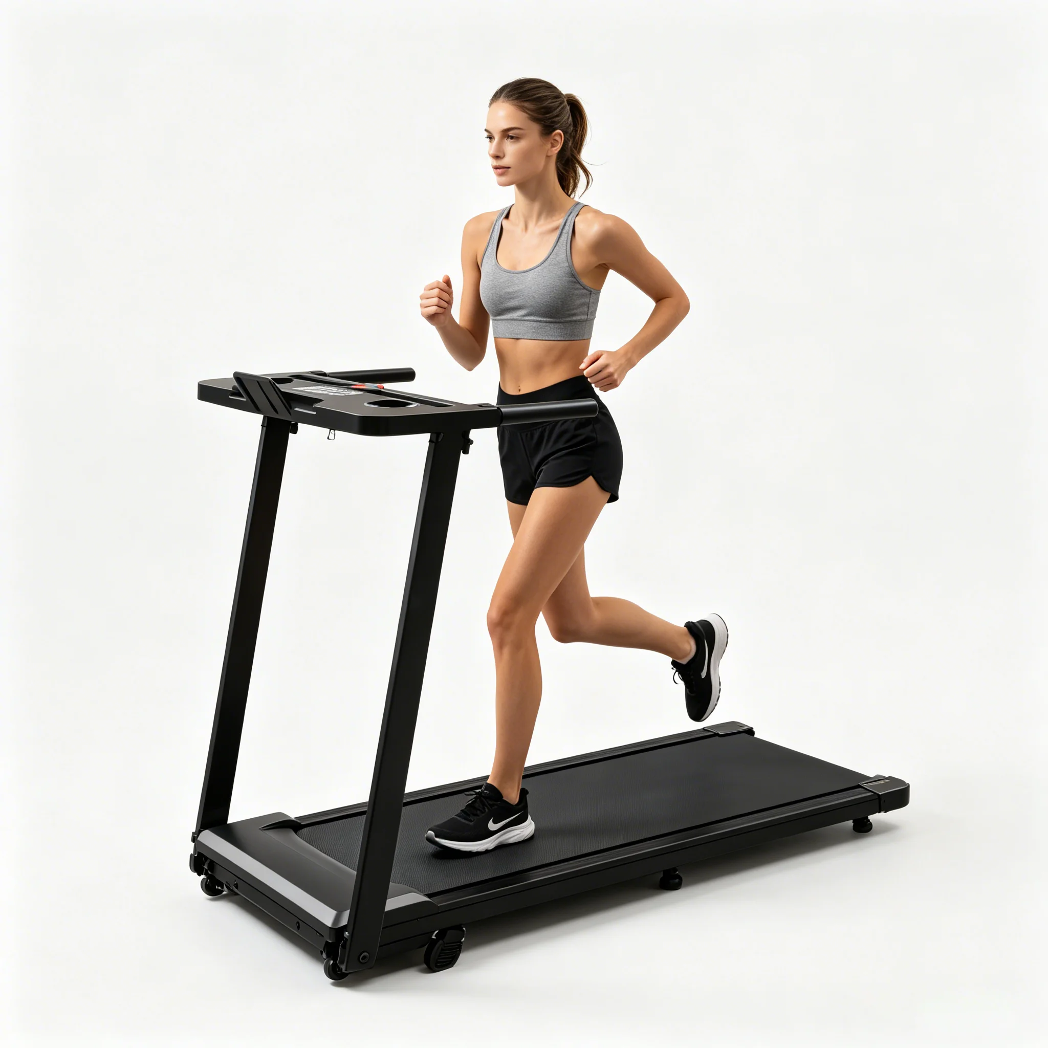 Support OEM ODM Portable Foldable Electric Home Walking Pad Treadmill with LED Screen Control Panel Without Heart Rate Monitor