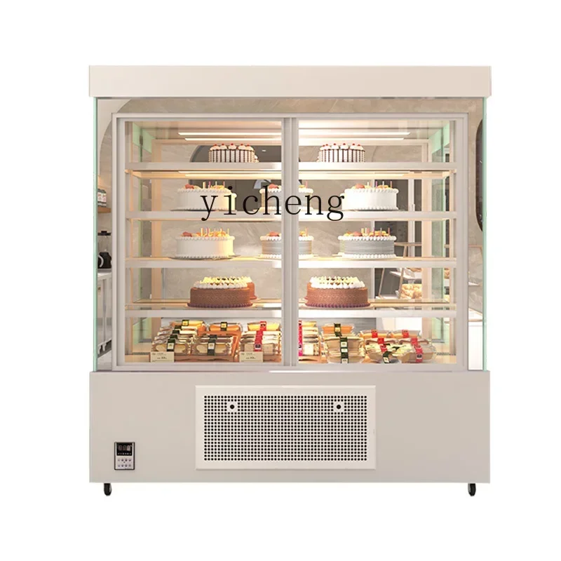 ZC Vertical Cake Counter-Wind Refrigerated Display Cabinet Fruit Fresh Cabinet Front Door Commercial Use