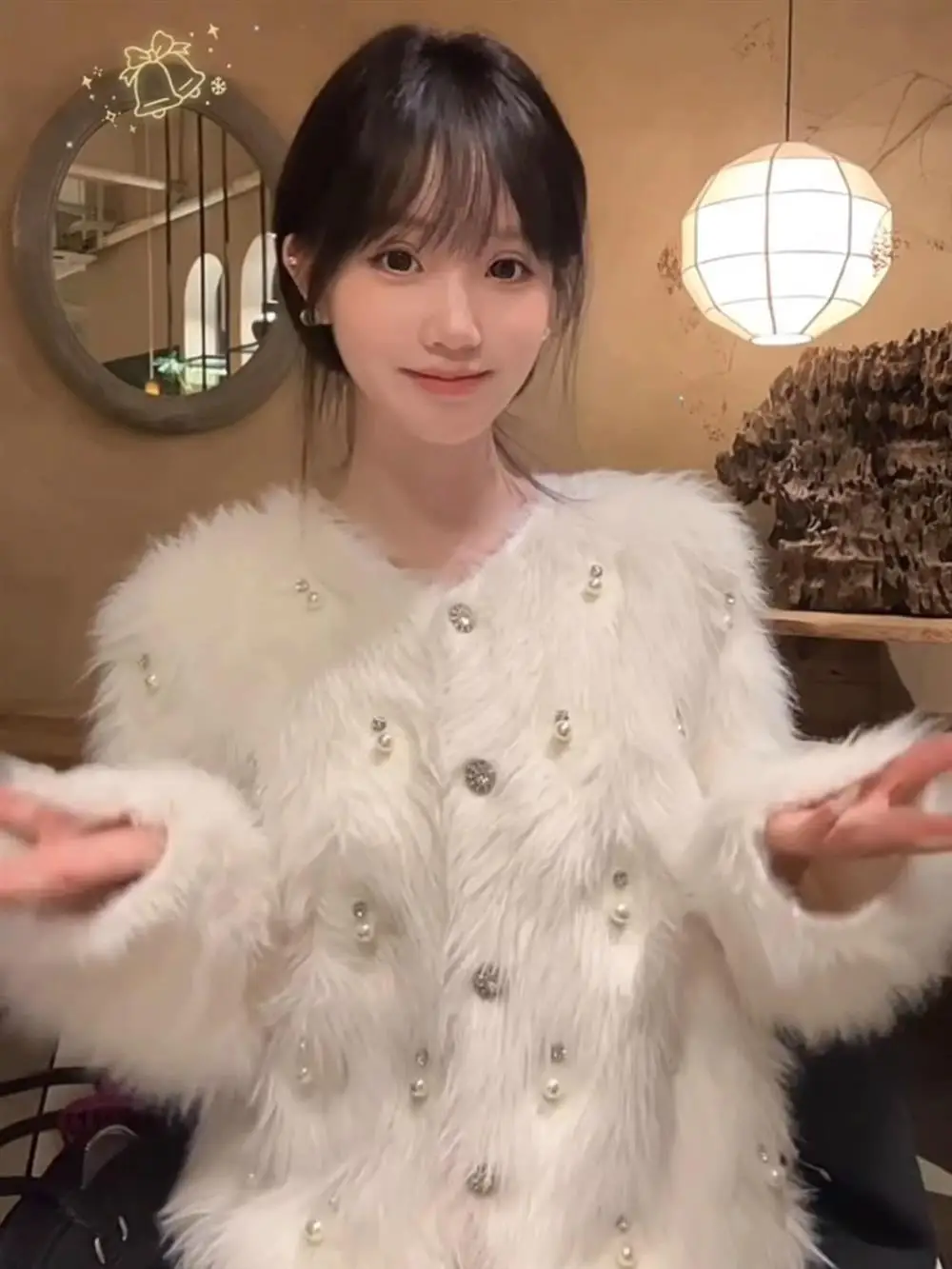 Heavyweight Soft Cozy Women's Sweater Jaet Loose Fit Autumn Winter Faion Fluffy Open Cardigan Slimming Effect