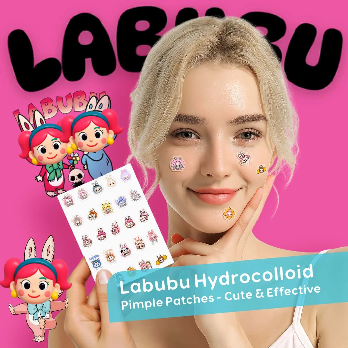 125 قطعة من رقع البثور اللطيفة وغير المهيجة، ويمكنها تغطي البثور والعيوب