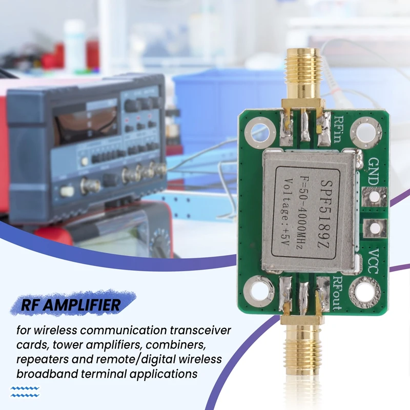 Amplificador RF, baixo ruído LNA 50 a 4000Mhz SPF5189Z Amplificador RF para ampliar sinal de rádio FM VHF UHF