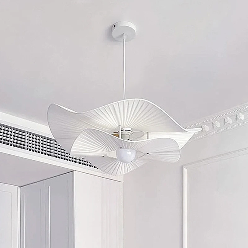 Nordic Design Fabric Led Pendant Lights Bedroom Living Dining Room Decoration Home Flower Chandelier Indoor Lustre Lamps Fixture