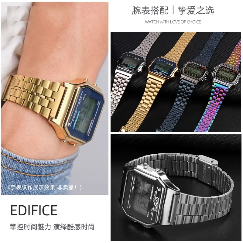 18 مللي متر لسلسلة TIMEX T80 حزام من الفولاذ المقاوم للصدأ TW2W49400 حزام الساعات لسوار كاسيو AE1200WH AE1300 A158WA AE1200 SGW300