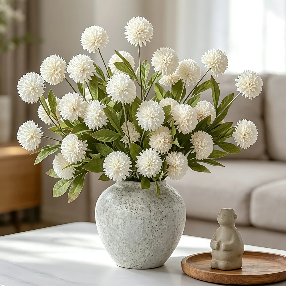 4-köpfige künstliche Gänseblümchen-Seidenblumen, 70 cm, künstlicher Blumenzweig für Heimdekoration, DIY-Esstisch-Deko-Accessoires – Detail 5