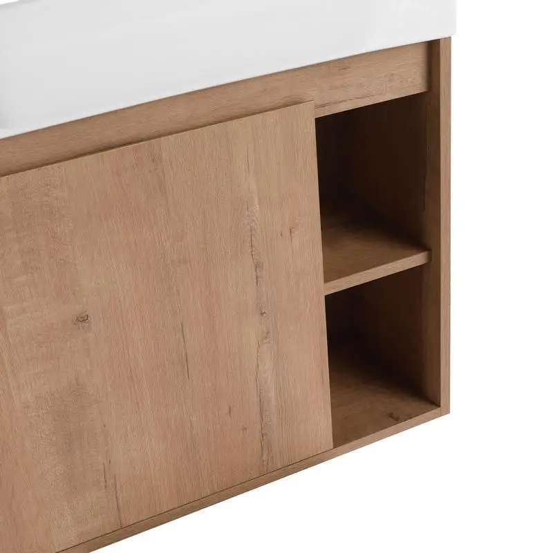 24-дюймовый настенный туалетный столик для ванны с белой керамической раковиной и мягкими дверцами, ударной упаковкой