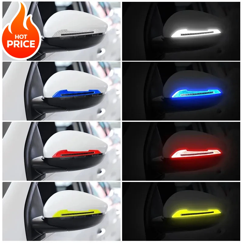 Reflective Car Door Edge Guards - Anti-Collision Strips, Fenders, Rearview Mirror Stickers, Body Scratch Protection