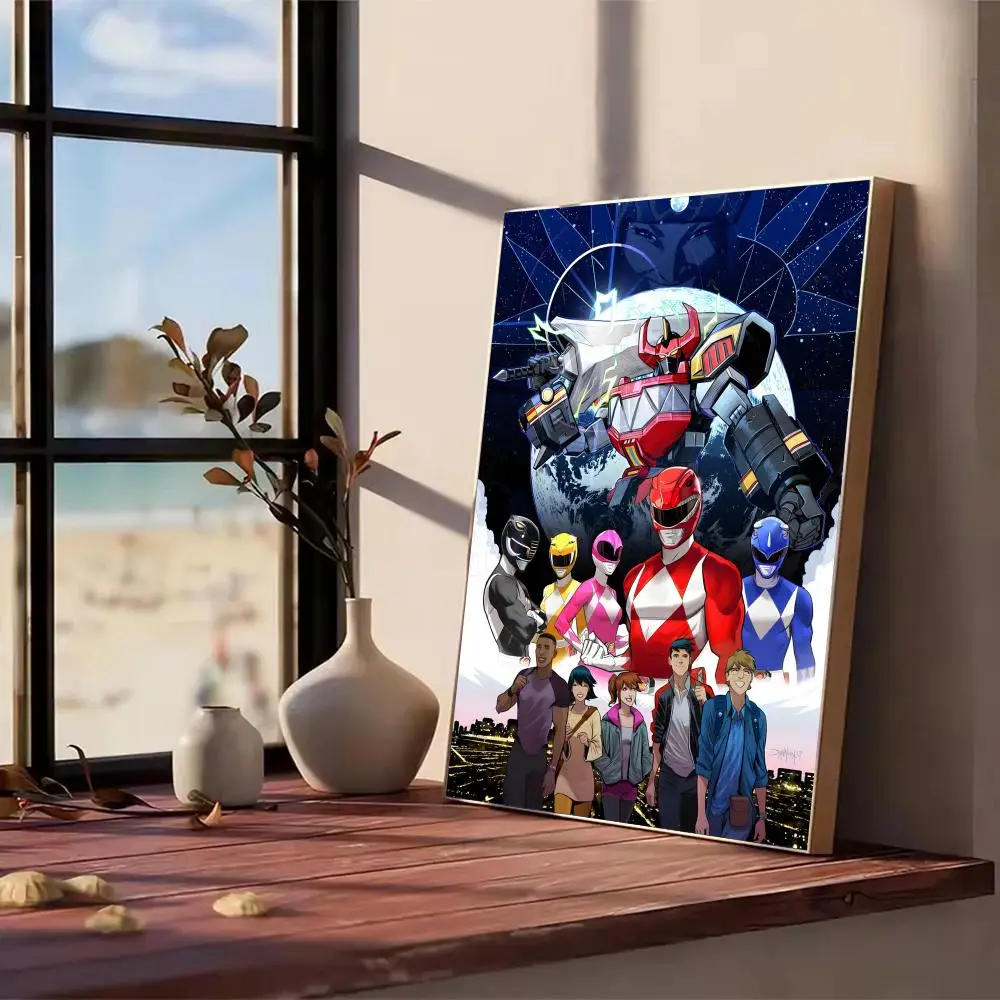 Mighty Morphin Power Rangers Painting Calligraphy Canvas Poster Wall Art Aesthetic Home Decoration for Living Room
