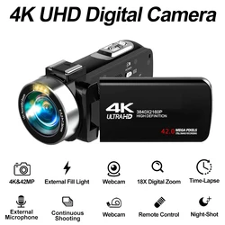 4K Portable Digital photography Camera 2 in1 Photo Video Record DV Travel Video Camera 18X Zoom 3'' Rotatable Screen With Flash
