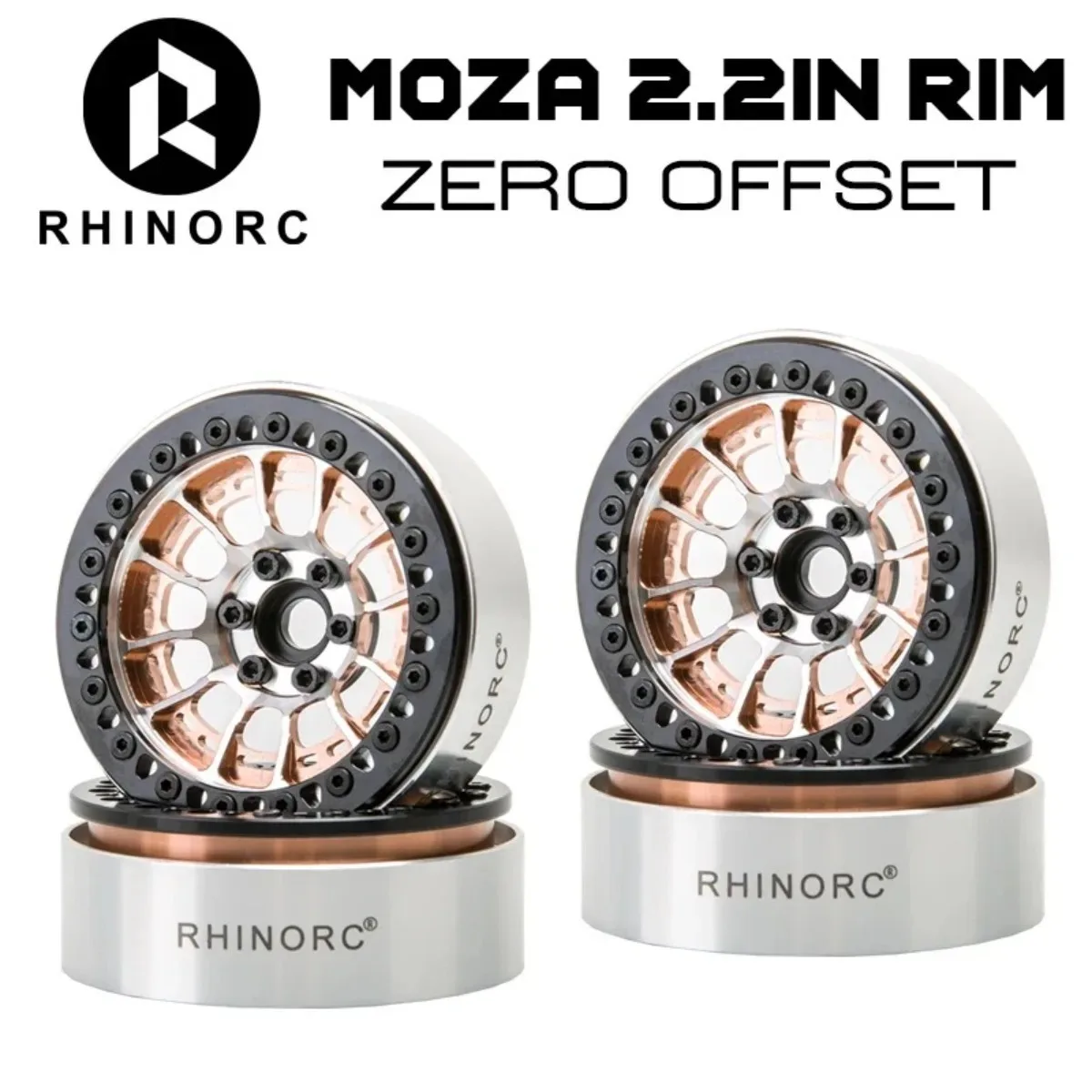 

Rhino MOZA 2.2 inch 25mm Narrow ZERO OffSet Rim 4PCS for 1/10 RC Crawler SCX10 Pro TRX4 Shafty Bully 2 MOA