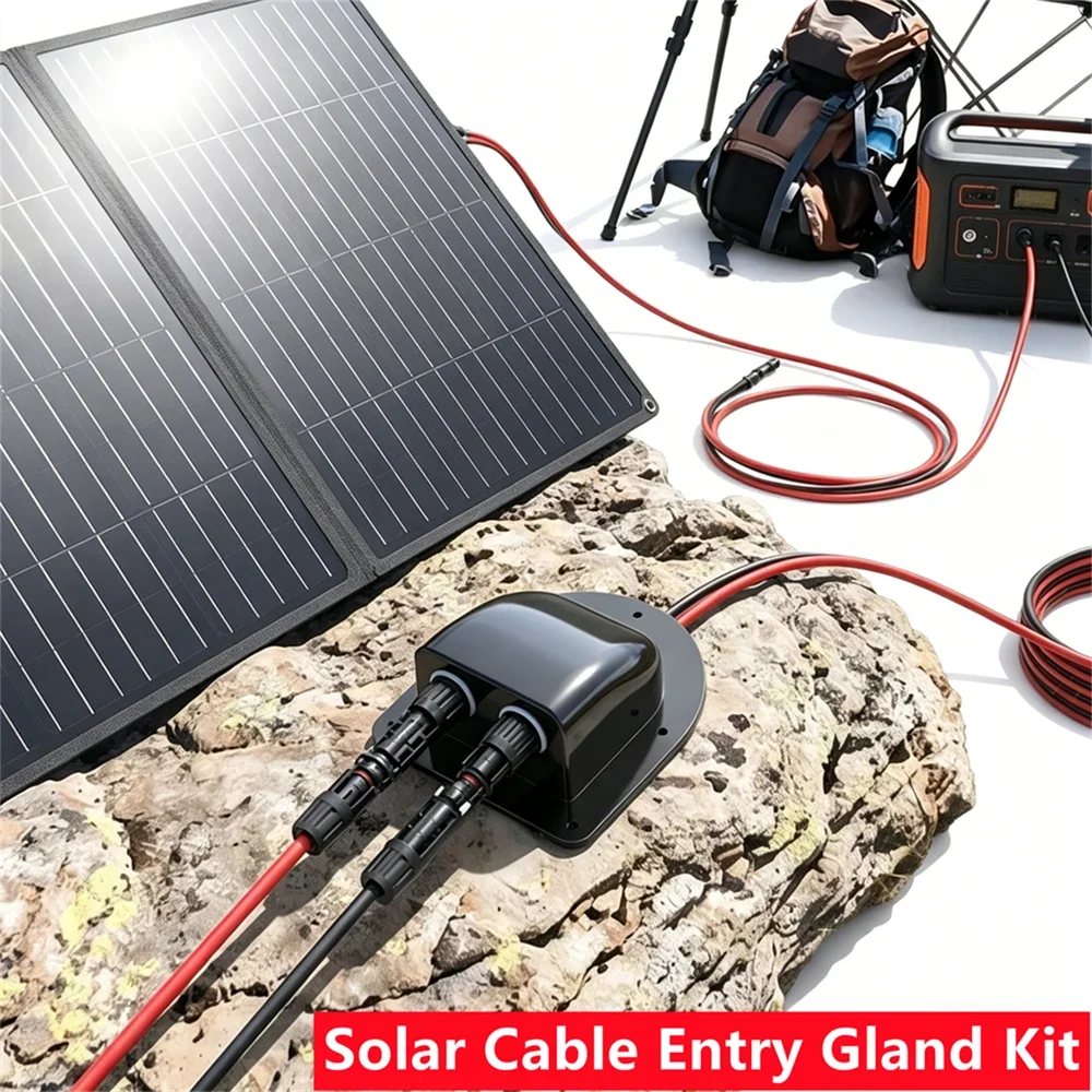 Solar Car Junction Box Solar Extension Wire Cable PV Wire Entry Gland Box Roof Wire For RV Caravan Boat Yacht Auto Accessories