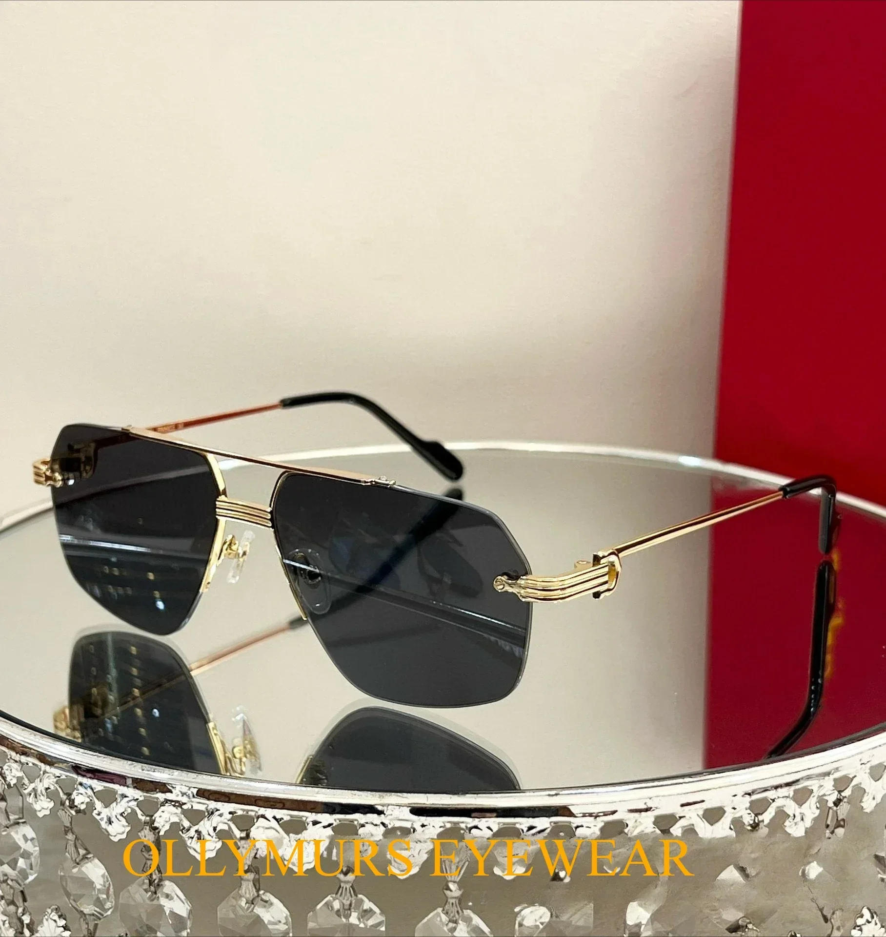 Designer CT0426S New Half-frame Metal Square Sunglasses for Outdoor TravelMen's Sunglasses UV-proof  Rimless Sunglasses