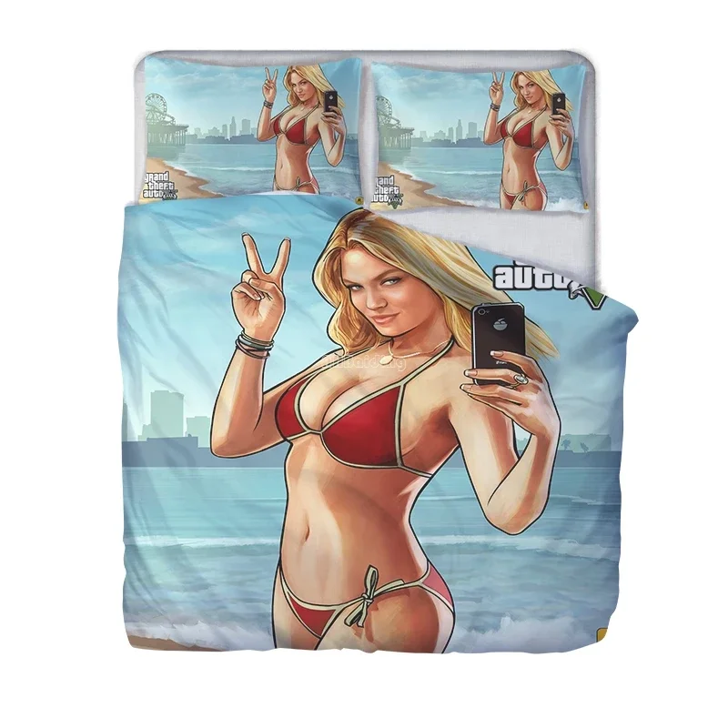 New Grand Theft Auto V Video Game GTA 5 3d Printed Bedding Sets Duvet Cover Set Pillowcase Au Eu Us Twin Full Queen King Size