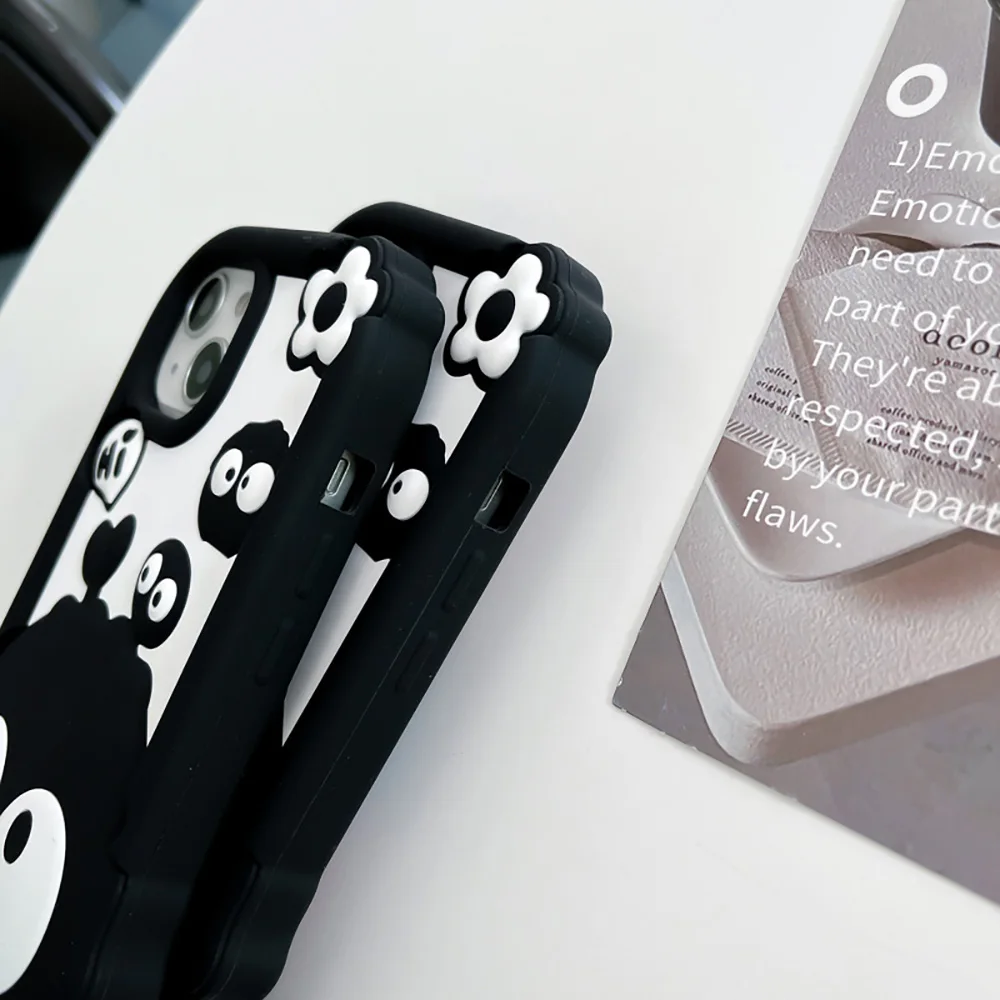 Für iPhone 11 12 13 14 15 16 Pro Max Cartoon Kohle Kugelkopf Hülle Weiche Silikonhülle – Detail 6