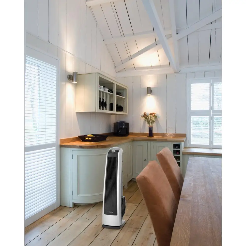 พัดลมทาวเวอร์สั่นความเร็วสูง 35 นิ้วพร้อมความเร็ว 3 ระดับพกพาสะดวกใช้ในร่มการออกแบบที่ทนทานการประชุมเชิงปฏิบัติการในอุดมคติชั้นใต้ดิน