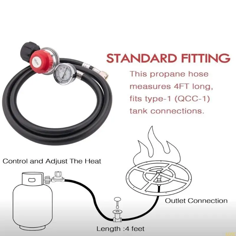 Регулируемый регулятор пропана высокого давления A0NC с шлангом для конверсии цилиндра давление давление газовые банки для для