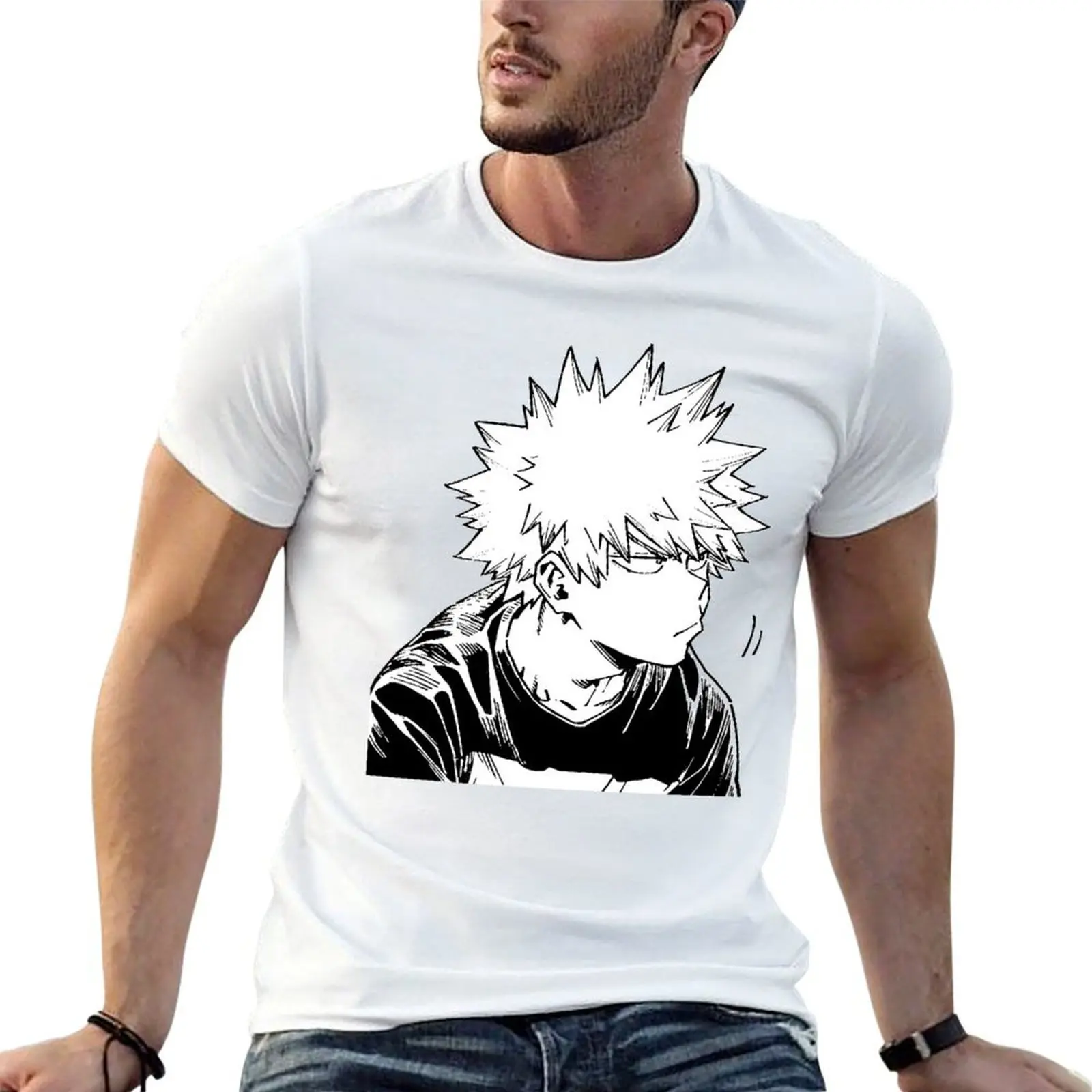 

bakugo Annoyed T-Shirt man t shirt heavy cotton t shirts for man graphic funny t shirts for man cotton funny T-Shirt