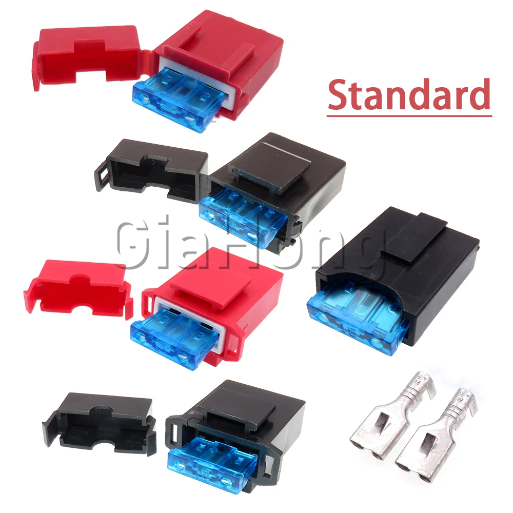 1 Set AC Assembly Middle Insurance Connector Ceramics Medium Fuse Holder With Terminal For Car Motorcycle Electric Vehicles