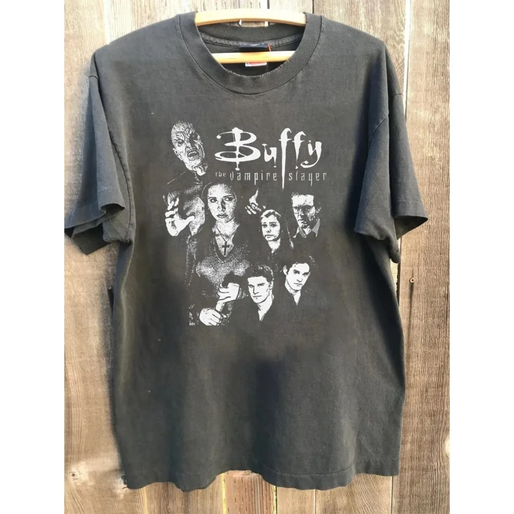 Vampire Hunter Buffy T-shirt, Charcoal Gray Movie Themed Men's T-shirt, Summer New Unisex Casual Fashion T-shirt