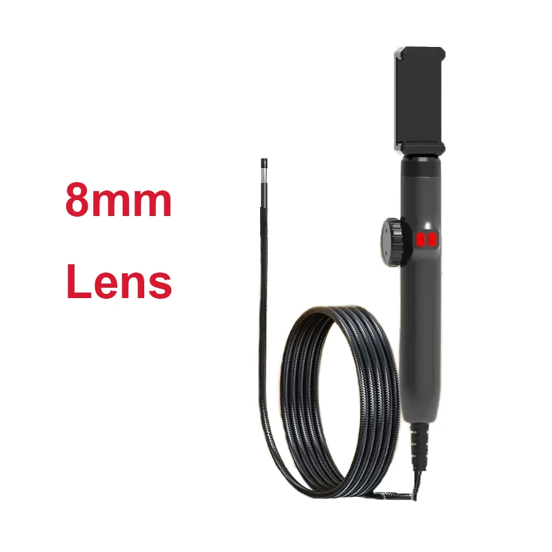 Two Way 360 Rotating Endoscope Camera 1080P High Resolution 8mm IP67 Waterproof Probe 8 LED Lights for Android/iOS Devices
