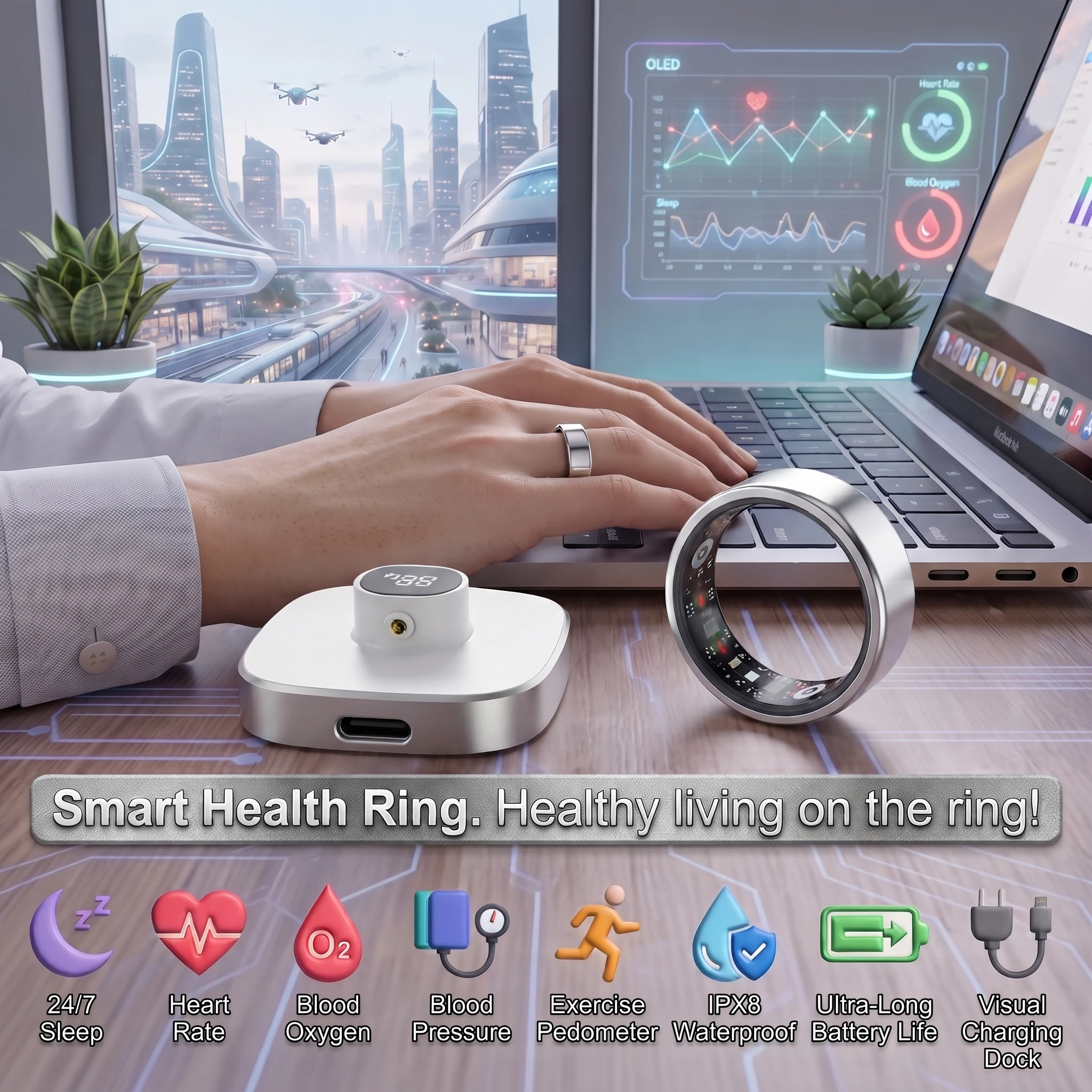 anello-intelligente-qino-con-base-di-ricarica-monitoraggio-salute-sonno-e-frequenza-cardiaca-impermeabile-5atm-ip68-anello-smart-sportivo-per-uomini-e-donne
