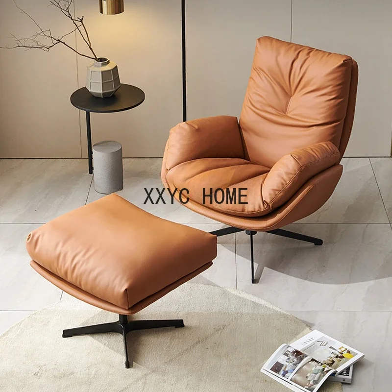 Lounge Swivel Living Room Luxury Lazy Relax Leather Nordic Floor Office Comfy Fauteuil Outdoor Furniture