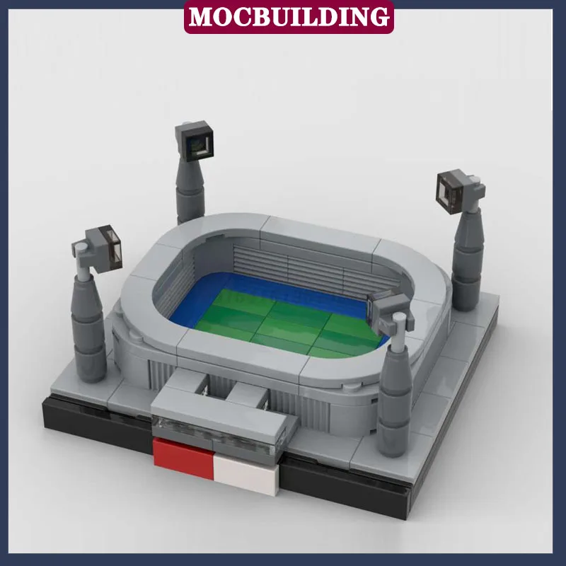 MOC City Architecture Stadio Calcio Modello Building Block Assemblaggio Club Street View Collezione Serie Regali giocattolo