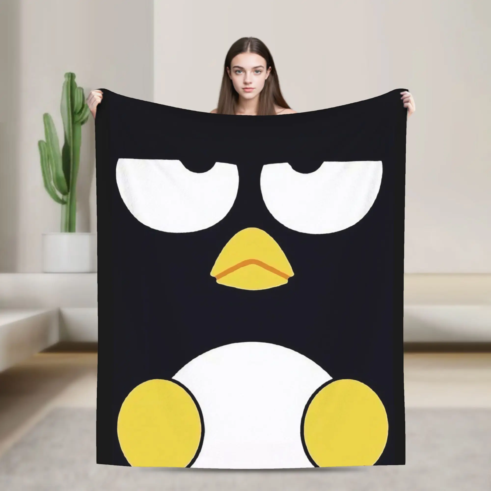 

Одеяло с изображением пингвина с рисунком Badtz Maru, флисовое весенне-осеннее портативное супер теплое одеяло для домашнего дивана, покрывала