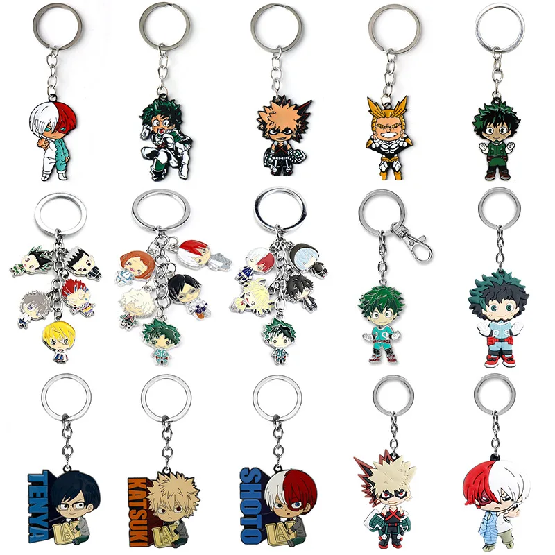 Hot Anime Animation Derivatives Key Chain Bakugou Katsuki Todoroki Shoto Midoriya Izuku Exquisite Brithday Gift for Friend