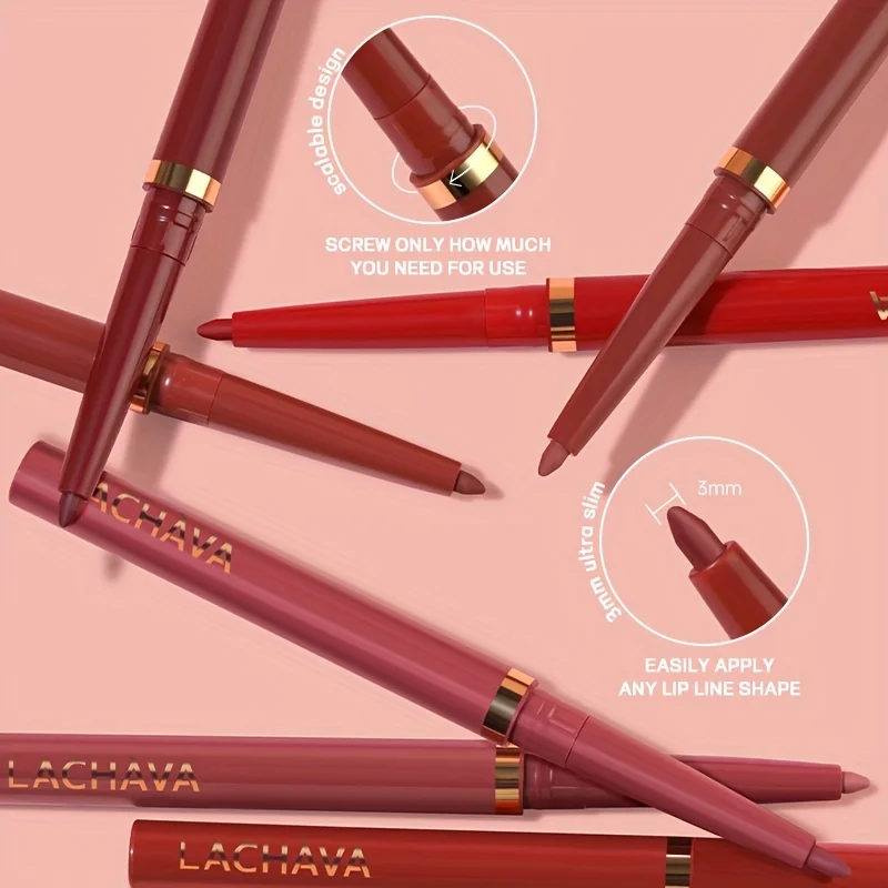 Długotrwały, wodoodporny, matowy konturówka do ust w odcieniach nude - wysoka pigmentacja, wysuwana, gładkie nakładanie, naturalny wygląd